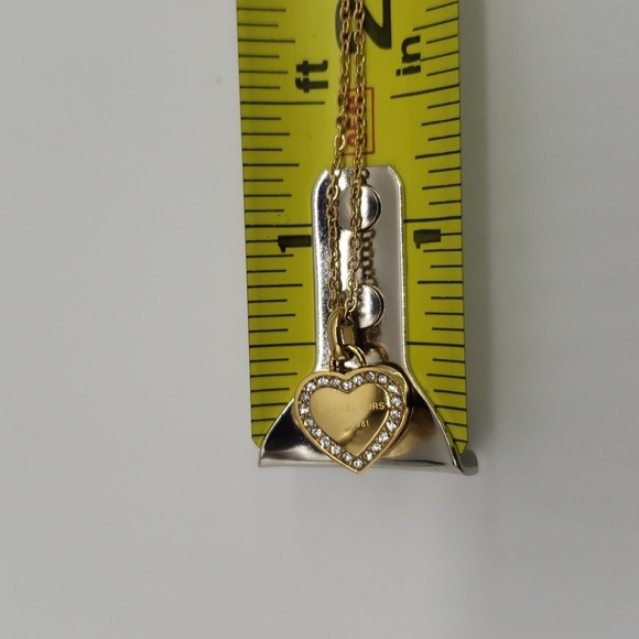 1608- MICHAEL Michael Kors Heart Pendant Necklace Gold Tone NWT - Picture 7 of 9